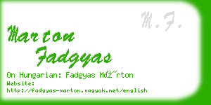 marton fadgyas business card